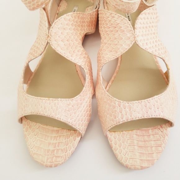 Leon Max Pink Snakeskin Sandals 7 - Picture 3 of 8